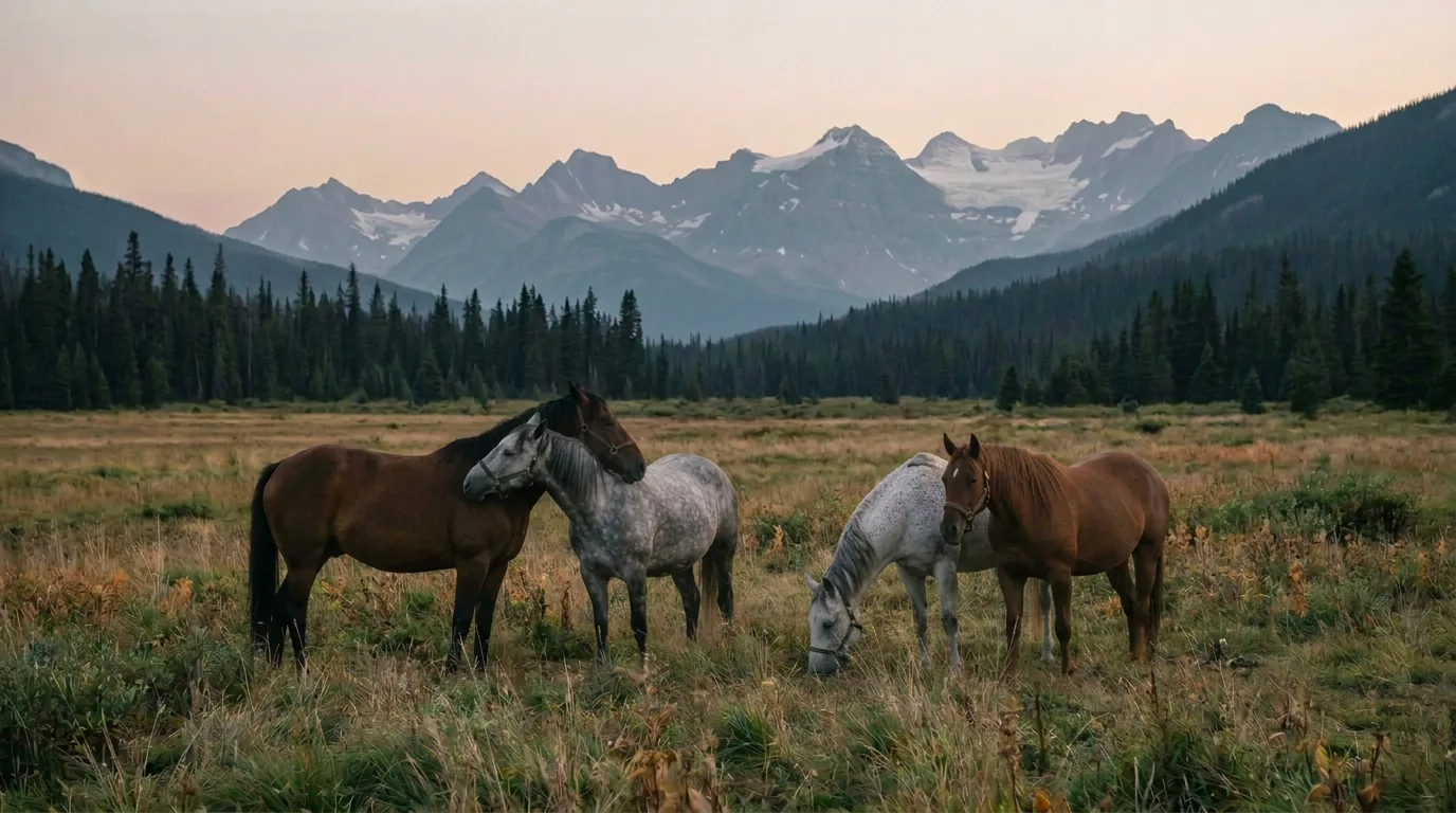 Chevaux en liberté, La Renardière, Isère